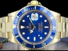 Rolex Submariner Date Gold Oyster Bracelet Blue Dial 16618